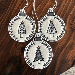 Felt Stitched Christmas Ornaments 🎄 Lot of 3